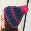 Womens Unisex Herbst Winter warme gestrickte Krawatte gefärbt allmähliche Caps Beanie geflochtener Hut (HW122)